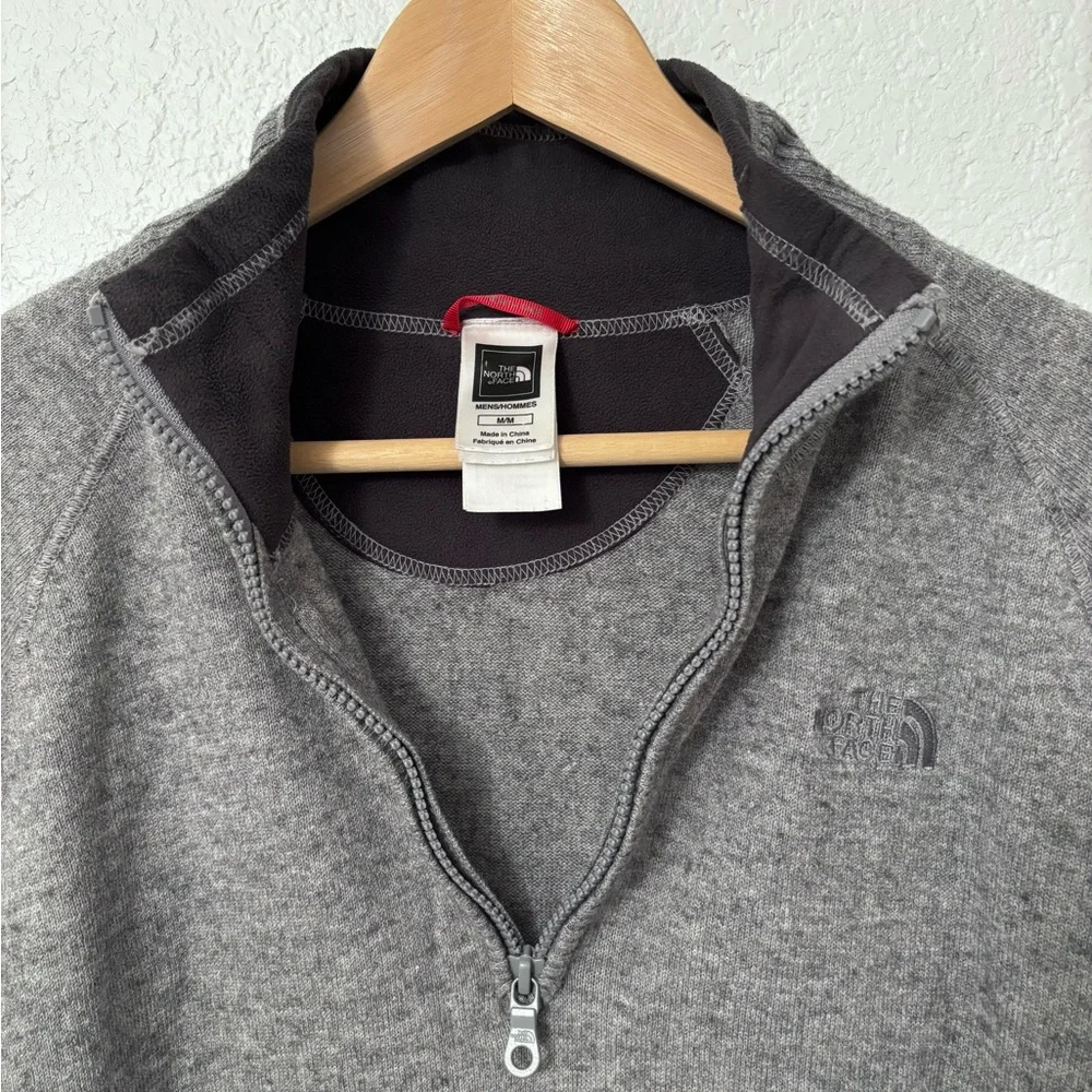 The North Face Wool Sweater Men’s Medium Heather Gray Quarter Zip